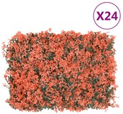  vidaXL Φράχτης 24 τεμ. Αν. Κόκκινο 40x60 εκ. Τεχνητά Φύλλα Σφενδάμου