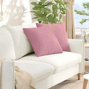 Μαξιλάρι Καναπέ 2 pcs Ροζ 50 x 50 cm Υφασμάτινο Κορντουρά