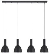 Κρεμαστό Φωτιστικό Οροφής 4xE27 Κώνοι Adept Tube Homelighting-77-8553-Μαύρο 77-8553