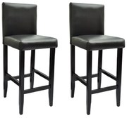 vidaXL Σκαμπό Μπαρ 2 τεμ. Μαύρα από Συνθετικό Δέρμα