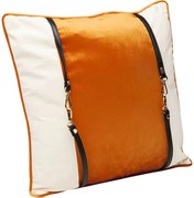 Μαξιλάρι Classy Velvet Λευκό/Πορτοκαλί 45x8x45 εκ - Λευκό