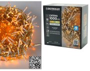 1000 LED Εσωτ. &amp;amp; Εξωτ. Χώρου Με 8 Προγράμματα Χρυσό Φως Διάφανο Καλώδιο Μη Επεκτεινόμενο 31V 22m