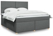 ΚΡΕΒΑΤΙ BOXSPRING ΜΕ ΣΤΡΩΜΑ ΣΚΟΥΡΟ ΓΚΡΙ 180X200 ΕΚ ΥΦΑΣΜΑΤΙΝ 3293653