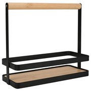 Βάση Οργάνωσης Κουζίνας Bamboo Essentials 01-28343 Με Χερούλι 24x10,5x21,3cm Black-Natural Estia Ξύλο,Μέταλλο