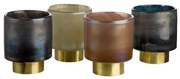 Tealight Holder POLS POTTEN σετ 4 τεμ σε διαφορετικά χρώμματα με μπρούντζινη λεπτομέρεια 140-225-051-051