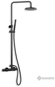 Eurorama Eletta Tecno Black Matt Στήλη Ντουζιέρας 2 Εξόδων