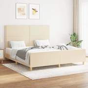 Σκελετός Κρεβατιού Χωρίς Στρώμα Κρεμ 180x200 εκ. Υφασμάτινο 3124997