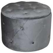 WOODWELL TRAVIS Σκαμπό Αποθηκευτικό, Ύφασμα Velure Απόχρωση Γκρι Φ60cm H.45cm Ε7025,3