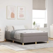 vidaXL Κρεβάτι με ελατήρια Ταμπά και Λευκό 160 x 200 cm ύφασμα