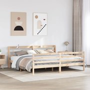 vidaXL Πλαίσιο Κρεβατιού με Κεφαλάρι 200x200 εκ. από Μασίφ Ξύλο Πεύκου