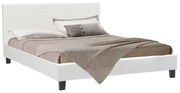 Κρεβάτι Nevil διπλό 150x200 PU χρώμα λευκό ματ 156x212x87 εκ.