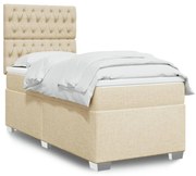 ΚΡΕΒΑΤΙ BOXSPRING ΜΕ ΣΤΡΩΜΑ ΚΡΕΜ 90X190 ΕΚ.ΥΦΑΣΜΑΤΙΝΟ 3290355