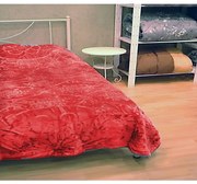 Κουβέρτα Yπέρδιπλη Aνάγλυφη Super Soft Velour 220x240 Σχ.Levy Κόκκινο