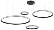 Φωτιστικό Οροφής Diamond Tetra 61148 Led 150W Φ25+40+60+80cm Black GloboStar Αλουμίνιο