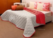 Πάπλωμα Μονό (160x240) 2 Όψεων Viopros Κόκκινο/Γκρι