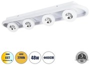 Φωτιστικό Οροφής LED CCT Κινούμενα Σποτ 48W Αλουμίνιο NESPO Globostar -61215-Λευκό 61215