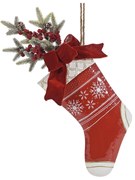 Χριστουγεννιάτικο Κρεμαστό Διακοσμητικό Κάλτσα Befana Κόκκινο 65cm