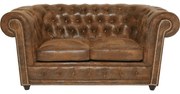 Καναπές Διθέσιος Cambridge 2-Seater Vintage 160x92x76εκ - Καφέ