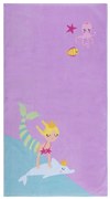 Πετσέτα Θαλάσσης Παιδική Mermaid Having Fun Lilac Nef-Nef Θαλάσσης 70x120cm 100% Βαμβάκι