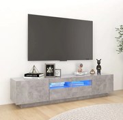 vidaXL Έπιπλο Τηλεόρασης με LED Γκρι Σκυροδέματος 180 x 35 x 40 εκ.
