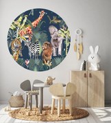 Kids Rould Wall Sticker Ζωάκια της Ζούγκλας stick890 100cm 100cm