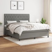 ΚΡΕΒΑΤΙ BOXSPRING ΜΕ ΣΤΡΩΜΑ ΣΚΟΥΡΟ ΓΚΡΙ 180X200 ΕΚ ΥΦΑΣΜΑΤΙΝ 3142034