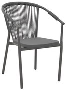 Καρέκλα - Πολυθρόνα αλουμινίου Convince στοιβαζόμενη ανθρακί σκελετός-textilene-rattan 56x63x82 εκ. 57x63x82 εκ.