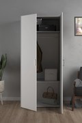 Insi Space ντουλάπα με 2 πόρτες 77,6x49,5x175,4εκ. Λευκό  0181.TV05