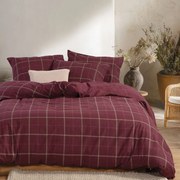 Φανελένια Σεντόνια Υπέρδιπλα (Σετ) Nef-Nef Homeware Flannel Naiberg Bordo Μπορντώ ΧΩΡΙΣ ΛΑΣΤΙΧΟ 240x260