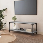 vidaXL Έπιπλο Τηλεόρασης Γκρι Sonoma 100x33x41 εκ. Επεξ. Ξύλο & Ατσάλι