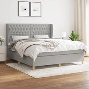 ΚΡΕΒΑΤΙ BOXSPRING ΜΕ ΣΤΡΩΜΑ ΑΝΟΙΧΤΟ ΓΚΡΙ 180X200 ΕΚ. ΥΦΑΣΜΑΤΙΝΟ 3128781