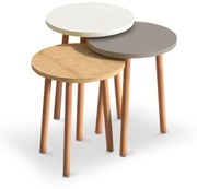 Ζιγκόν Roma (Σετ 3Τμχ) 0117714 Φ33x46/Φ33x43/Φ33x40cm White-Cappuccino-Oak