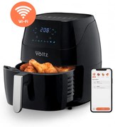 Φριτέζα Αέρος AirFryer Oliver Voltz OV51980Q, Wi-Fi, 1500W, 5 λίτρα, 8 προγράμματα, Χρησιμοποιεί ζεστό αέρα, Χρονοδιακόπτης, Μαύρο