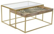Τραπεζάκι Καφέ DKD Home Decor Χρυσό Φυσικό 90 x 60 x 45 cm