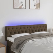 vidaXL Κεφαλάρι Κρεβατιού LED Σκούρο Καφέ 160x7x78/88 εκ. Υφασμάτινο