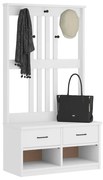 vidaXL Δέντρο χωλ SANDNES Λευκό 87x40x159,5 εκ. Πεύκο μασίφ ξύλο