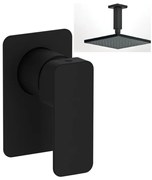 Eurorama Quadra Black Matt Ανακλινόμενη κεφαλή 30x30εκ.+Μίκτης Εντοιχισμού 1 Εξόδου