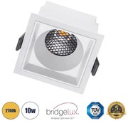 Χωνευτό Σποτ Downlight LED TrimLess 10W Λευκό-Θερμό 2700K PLUTO-M 60273 Globostar-60273-Λευκό 60273