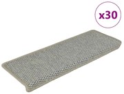 vidaXL Πατάκια Σκάλας Αυτοκόλ. 30 τεμ. Όψη Σιζάλ Πράσινο 65x21x4 εκ.