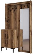 Έπιπλο Εισόδου Berlin 845HCT4210 120x35x200cm Walnut Μοριοσανίδα, Μέταλλο