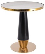OLIVE Τραπέζι Βαφή Μαύρο-Gold, Επιφάνεια Sintered Stone White Marble