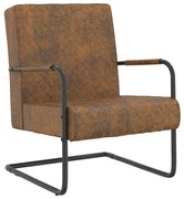 325734  CANTILEVER CHAIR BROWN FABRIC 325734