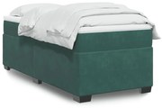 Κρεβάτι Boxspring με Στρώμα Σκούρο Πράσινο 90x190 εκ. Βελούδινο