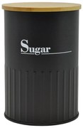 Βάζο Sugar Με Καπάκι Μαύρο Μέταλλο/Μπαμπού 9.5x9.5x13cm ANKOR