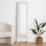 Καθρέφτης Δαπέδου/Κοσμηματοθήκη Με Led (37x15x155) A-S Jewelry Cabinet White 157064