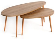 Βοηθητικά τραπεζάκια Elips Megapap χρώμα pine oak 116x46x46εκ.