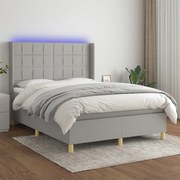 ΚΡΕΒΑΤΙ BOXSPRING ΜΕ ΣΤΡΩΜΑ &amp; LED ΑΝ.ΓΚΡΙ 140X200ΕΚ. ΥΦΑΣΜΑΤΙΝΟ 3138877