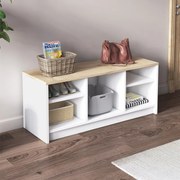 Megapap Παπουτσοθήκη London Λευκό - Sapphire Oak 100x35x40εκ.