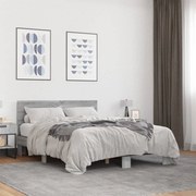 vidaXL Πλαίσιο Κρεβατιού Γκρι Sonoma 120x200 εκ. Επεξ. Ξύλο & Μέταλλο