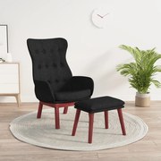 vidaXL Πολυθρόνα Relax Μαύρο Υφασμάτινη με Υποπόδιο